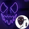 Projektant Świecąca twarz Maska Halloween Dekoracje Glow Cosplay Coser Maski Materiał PVC LED Lightning Kobiety Mężczyźni Kostiumy dla dorosłych Wystrój Domu