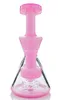 Vintage 6.5inch Pink Balboa Mini Rig Glass BONG Hookah Smoking Pipes Oil Burner with bowl or Banger can put customer LOGO