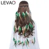 Hair Accessories LEVAO 2021 Girls Black Feather Hairbands For Women Festival Bohemian Style Headbands Rope Headwear Hippie