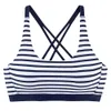 Women Striped Two Piece Bikinis Sports Swimwear Halter Vest Swimsuit Sexy Bikini Set Summer Beach Bathing Suit Beachwear S~2XLX0523