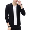 2020 Sonbahar Yeni erkek Triko Hırka Katı Renk Kazak Gençlik Uzun Kollu Slim Fit Bahar Ve Sonbahar Ceket M-3XL Y0907 için Tipi