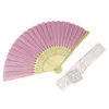 Fans Chinese Imitating Silk Hand Fans Blank Wedding Fan For Bride Weddings Guest Gifts 50 PCS Per Package