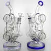 recycler bongg eau vitre épais eau bong en verre bong double chambre double 11,8 '' 'pipe à fumer des tuyaux d'eau bang en tête