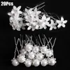 Fermagli per capelli Barrettes 20Pcs Fashion Wedding Bridal Pearl Flower Clear Crystal Strass Pins Damigella d'onore Hairwear Accessori per gioielli