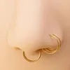 Stainless Steel Double Nose Ring Spiral Nose Septum Piercing Cartilage Hoop Earrings Tragus Helix for Women Nostril Jewelry