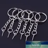 50Pcs Screw Eye Pin Key Chains With Open Jump Ring Chain Extender Eye Pins Split Keyring Jewelry Making Findings