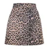 Jocoo Jolee Sexy Leopard Skirt for Women Winter Vintage Harajuku High Waist Suede a Line Mini Dress Casual Short Wrap Skirt 210518