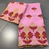 5 metrów moda różowy afrykański bawełniany koronki tkaniny haft kwiatowy i 2ys bluzka Zestaw do opatrunku HS28-1