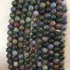 Genuine Undyed 6/8 / 10mm India Jaspers Original Poder Cura Roxo Verde Verde Natural Stone Agates Beads DIY Pulseira