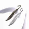 Bookmark Tibetan Silver/Bronze Tone Leaf Feather Charms Pendants For DIY Necklace Earrings Jewelry Findings Making
