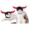 Kappe Halloween Cosplay Kopfbedeckung Ochsenhorn Hut Weihnachten Dekoration Zubehör für Katze Zubehör