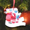 Hot 2021 Kerst Ornamenten Decoraties Quarantine Survivor Hars Ornament Creative Toys Gift Tree Decor voor Masker Sneeuwman Hand Gesmeten Familie DIY Naam