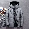 -20 stopnia zima męska biała kaczka w dół ciepłe z kapturem grube puffer Parkas Płaszcz Mężczyzna Casual Thermal Winter Parka Mężczyźni M-4XL 211110