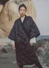 Japão Kimono amarrado com estilo de nightgown tridimensionamento de manga de três quartos de manga mulheres solta mais tamanho outono inverno td681 210421