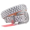 Cinture Cintura con strass argento Cinturino in vera pelle da uomo Designer Bling con diamanti Borchiato di lusso Vita Y2k Cinto Feminino210S