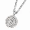 Mode-sieraden Alloy Diamond 18K Vergulde Hip Hop Ketting Iced Out RotaTable Geld Chunky Necklace