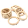 68mm(2.68inch) Nature Wooden Ring Teether Montessori Baby Toy Organic Infant Teething Toy Accessories Necklace DIY Baby Teether 127 Z2