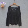 Plus size tops ladies spring summer sexy transparent beach cover up hollow out crochet lace shirt women long sleeve lace blouses H1230