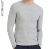 2021 Casual Slim Fit Pullover Homens Camisola Sólida Elastic Fino O-Pescoço Suéters Outono Outono Inverno Underwear Puxe Malha Jersey Grey Y0907