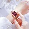 Armbanduhren Hong Kong Berühmte Uhr Kezzi Damen Rose Stahlbandgehäuse Rechteckiges Zifferblatt Drei kleine Zeiger Datumsanzeige Weiblich