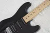 6 Strings Black Electric Guitar with Reversed Headstock,Maple Fretboard,Floyd Rose,Customizable