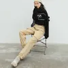 Aelegantmis Casual Streetwear Khaki Cargo Pants Capris Donna Pantaloni a vita alta Moda Hip Hop Pantaloni donna Ladies 210607