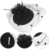 Party Hats 1pc 20s 30s Pillenbox Fascinator Hoed Cocktail bruiloft thee met sluier