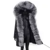 Kvinnor Vinterrockar Långt Vattentät Parkas Real Fur Streetwear Kvinna Vinter Jacka Oversized Overcoat Removable 211129