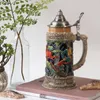 Oggetti decorativi Figurine Ornamento creativo per tazza di vino in ceramica Decorazione personalizzata per acqua birra tedesca