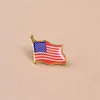 10pcs/lot American Flag Lapel Pin United States USA Hat Tie Tack Badge Pins Mini Brooches for Clothes Bags Decoration 675 T2