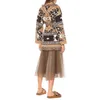 Jastie Retro Leopard Jacquard Cashmere Cardigan Sweater Coat Women Wool Autumn Winter Sweater Cardigan Jacket Overcoat 210419