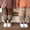 Pantalons en peluche pour enfants pantalons de loisirs épais pour filles patch 2021 nouveaux vêtements pour garçons hiver bébé coton chaud vêtements standard