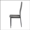 Meubles de cuisine maison jardin us Stock gris clair moderne minimaliste chaise de salle à manger cuir ignifuge pulvérisé tuyau en métal motif de grille de diamant