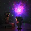 Astronaut Starry Sky Projector Lamp Galaxy Star Laser Projection USB Laddning Atmosphere Lamp Kids Bedroom Decor Boy Christmas Gift 21126