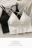 Soutien-gorge de beauté élastique tout-en-un à col en V mince d'été sans anneau en acier rassemble des sous-vêtements tout-match de fille respirante croisée 210507