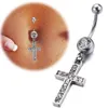 Ciondolo in zircone croce europea e americana Anello ombelico Medical ipoallergenico Accessori per gioielli piercing umani