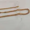 Lyxig 18ct gul guld tung 10mmnecklace armband set miami curb länk kubanska mens kedja smycken 24 "Länkar