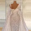 Robe De Noiva Dentelle Robe De Mariée Paillettes Balayage Train Arabie Saoudite Robes De Mariée Sur Mesure Robes De Luxe