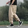 Herrbyxor 2021 Chic för män 4 Seasons Kläder All-Purpose Sunshine Boy Wide Leg Mock Pocket Prickad linje Unik Design