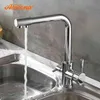 Accoona Kitchen Faucet Contemporary Dual Holder Dual Hole Clean Water Filter Dot Brass Purifier Faucet Vessel Sink Tap A5179-4 210719