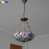 Lustres FUAMT Tiffany Floral Bref Pastorale Vitrail Lumière Pour Salon Dning Violet Fleurs Décor À La Maison Lampes