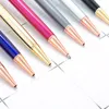 BallPoint Pennor Bling Dynamic Crystal Liquid Ballpens Black Bläck för Office Supplies Boll Pen Student favoriserar WJ103