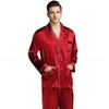 Mens Soie Satin Pajamas Pyjamas Ensemble de Sleepwear Set Loungewear U.S. S, M, L, XL, XXL, XXXL, 4XL__FITS Toutes les saisons 210901