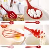 10pcs/set Silicone Kitchen Utensil Heat Resistant Spatula Serving Mixing Spoon Tongs Ladle Gadget Non-Stick Baking Tool 1XBJK1911