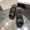 2021 sommer mode luxus frauen flache sandalen kristall kalbsleder offene spitze perle schnalle lässige dicken sohlen schuhe größe 35-41 2021