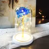 Valentine Gift Beauty Eternal Rose Eternal LED Light Beauty and Beast Rose In Glass Dome Birthday Present For Valentine's Day Q0338Z
