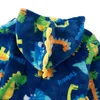 Jesień Zima Kids Boy Boywear Robe Hoodie Cartoon Dinozaur Print Flanel Ciepłe szlafrok dla chłopców 2-7 lat dzieci piżamy 211130