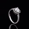 클러스터 반지 Geoki Amazing Amazing Sparkling Moissanite Ring Passed Diamond Test 925 Sterling Silver Perfect Cut 1 D 컬러 보석