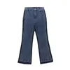 Jeans svasati hip-hop europei e americani High Street Retro Pantaloni in denim svasato con graffiti laterali consumati neri blu lavati Uomo Donna C0607