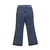 High Street Europäische und amerikanische Hip-Hop-Flare-Jeans Retro Schwarz Blau Gewaschen Abgenutzte Seite Graffiti Flared Denim-Hosen Männer Frauen C0607